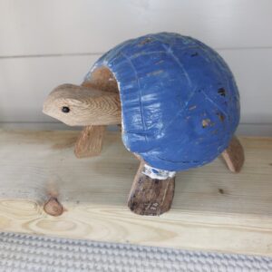 Blue turtle with nodding head