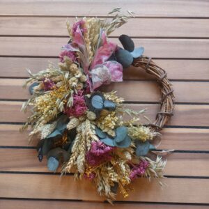 Dried flowered wreath wilderness